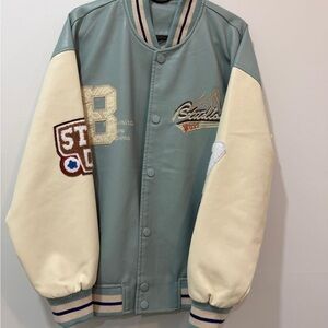 Blue and Cream Varsity Jacket